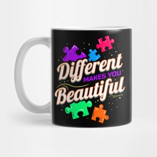 Different Makes You Beautiful Puzzle Autism Awareness Mug